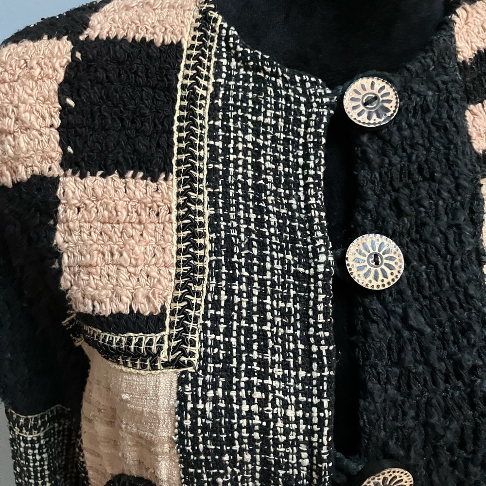 VTG Sandy Starkman Womens Medium Silk Cotton Patchwork Art to Wear Lagenlook - Picture 5 of 16